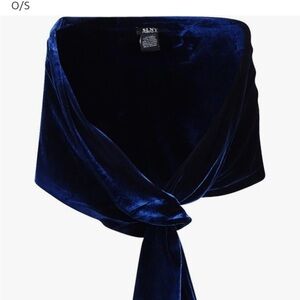 SLNY Midnight Blue Velvet Wrap